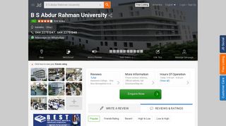 BS Abdur Rahman University (BSAU), Vandalur, Chennai - B S Abdur ...
