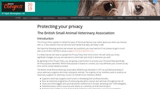 BSAVA Congress 2019 - Privacy Policy
