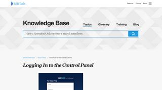 Logging In to the Control Panel | Help Topics - BSD Tools - Blue State ...