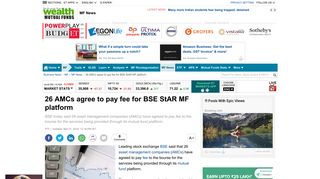 26 AMCs agree to pay fee for BSE StAR MF platform - The Economic ...