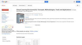 Virtual Learning Environments: Concepts, Methodologies, Tools and ...
