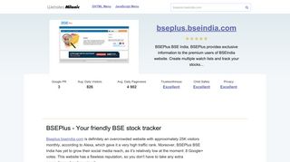 Bseplus.bseindia.com website. BSEPlus - Your friendly BSE stock ...