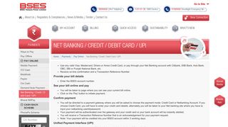 Net Banking / Credit / Debit Card / UPI - BSES Yamuna Power Limited