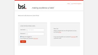 BSI Client Portal - Login