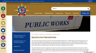 Backflow Prevention | St. Charles, MO - Official Website