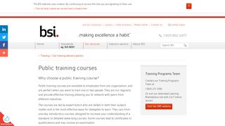 Public training courses | BSI America - BSI Group