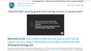 California BSIS security guard card training courses & classes online