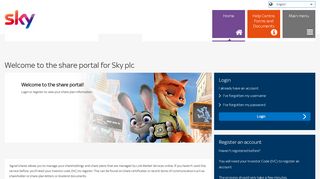 the share portal for Sky plc