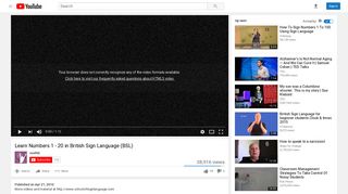 Learn Numbers 1 - 20 in British Sign Language (BSL) - YouTube