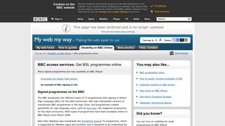 BBC - My Web My Way - BSL programmes online