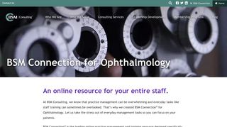 BSM Connection for Ophthalmology | BSM Consulting
