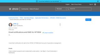 Solved: Email notifications and SMS for HP BSM - Micro Focus ...