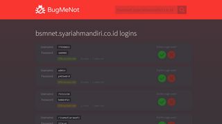 bsmnet.syariahmandiri.co.id passwords - BugMeNot