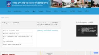 Contact | Bangabandhu Sheikh Mujibur Rahman Agricultural University
