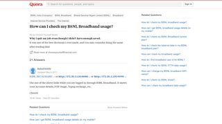How to check my BSNL Broadband usage - Quora