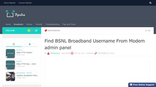 Find BSNL Broadband Username From Modem admin panel - Bpedia
