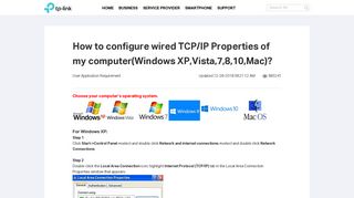 How to configure wired TCP/IP Properties of my computer(Windows ...