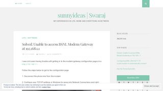 Solved: Unable to access BSNL Modem/Gateway at 192.168.1.1 ...