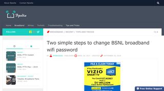Two simple steps to change BSNL broadband wifi password - Bpedia
