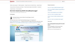 How to check my BSNL broadband usage - Quora