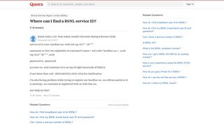 Where can I find a BSNL service ID? - Quora