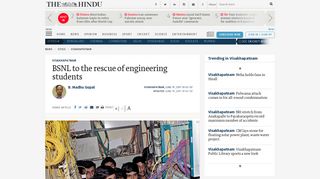 BSNL to the rescue of engineering students - The Hindu