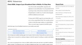 Check BSNL Usage of your Broadband Data in Mobile, It's Easy Now
