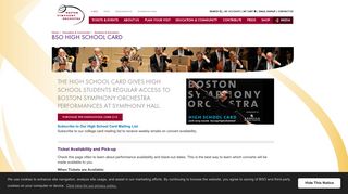BSO High School Card | Boston Symphony Orchestra | bso.org
