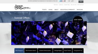Baltimore Symphony Special Ticket Offers