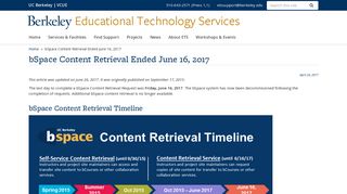 bSpace Content Retrieval Ended June 16, 2017 | Educational ...