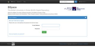 BSpace Digital Repository: Log In - The British University in Dubai