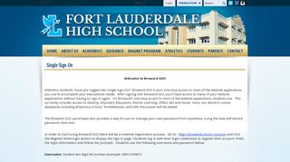Single Sign-On - Fort Lauderdale High School