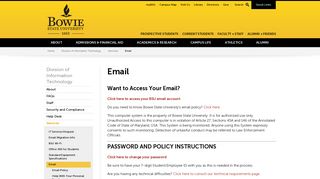 Email · Bowie State University
