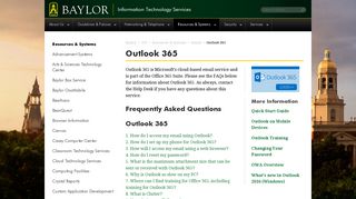 Outlook 365 | Information Technology Services | Baylor University