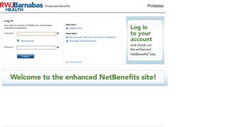 NetBenefits Login Page - Barnabas Health - Fidelity Investments