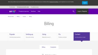Billing | Contact | Billing | BT Business