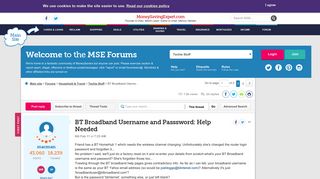 BT Broadband Username and Passsword: Help Needed ...