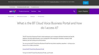 What is the BT Cloud Voice Business Portal and how do I access it ...