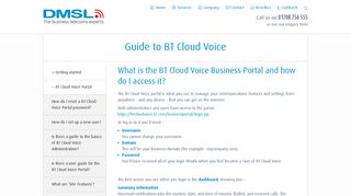 What is the BT Cloud Voice Business Portal and how do I ... - DMSLUK