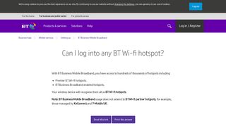 Can I log into any BT Wi-fi hotspot? | BT Business