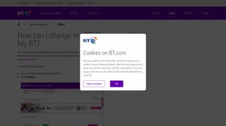 How can I change my BT ID password for My BT? | BT help
