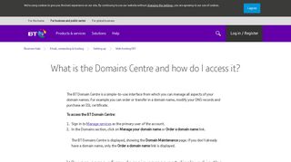What is the Domains Centre and how do I access it? | BT Business