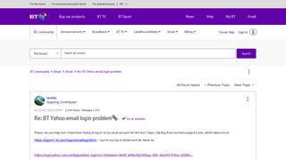 Solved: Re: BT Yahoo email login problem - BT Community