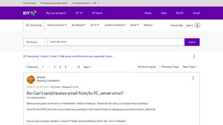 Solved: Mail server mail.btinternet.com responded ... - BT community