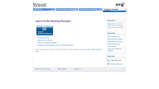 Log in to My Meeting Manager - BT Conferencing