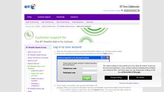 BT MeetMe Add-in for Outlook Support - User Guides - BT Conferencing
