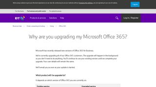 Why are you upgrading my Microsoft Office 365? | BT Business