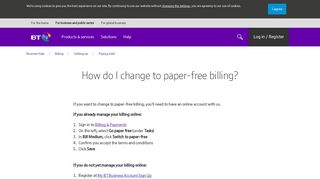 How do I change to paper-free billing? | BT Business