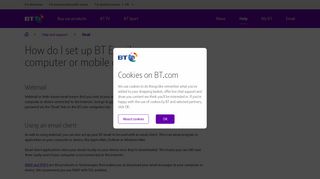 How do I set up BT Email on my computer or mobile device? | BT help