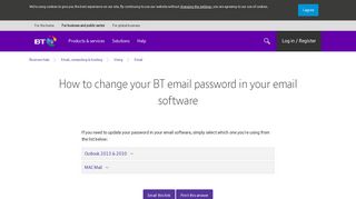 How to change your BT email password in your email software | BT ...